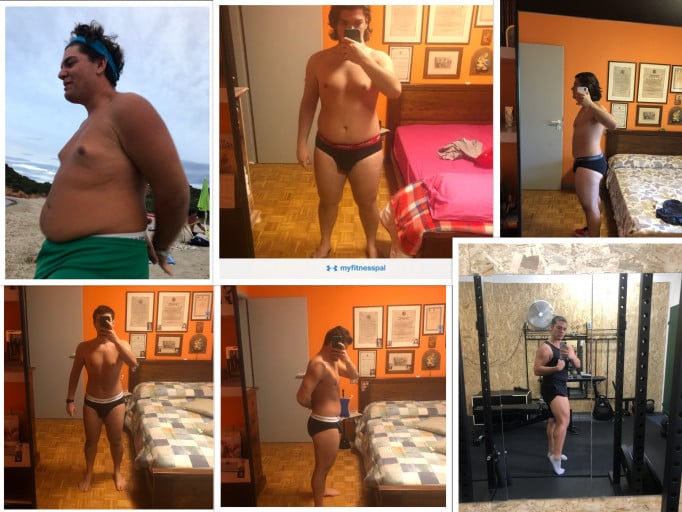 45 lbs Fat Loss Before and After 5 foot 7 Male 220 lbs to 175 lbs