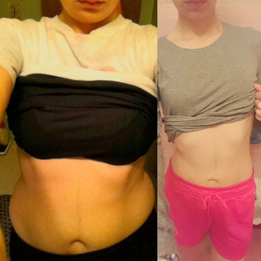 Progress Pics of 73 lbs Weight Loss 5'3 Female 180 lbs to 107 lbs