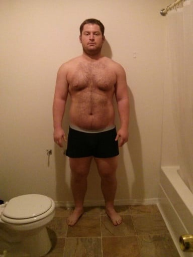 A picture of a 6'0" male showing a snapshot of 276 pounds at a height of 6'0