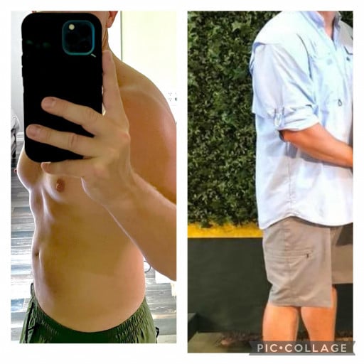30 lbs Weight Loss Before and After 5'10 Male 211 lbs to 181 lbs