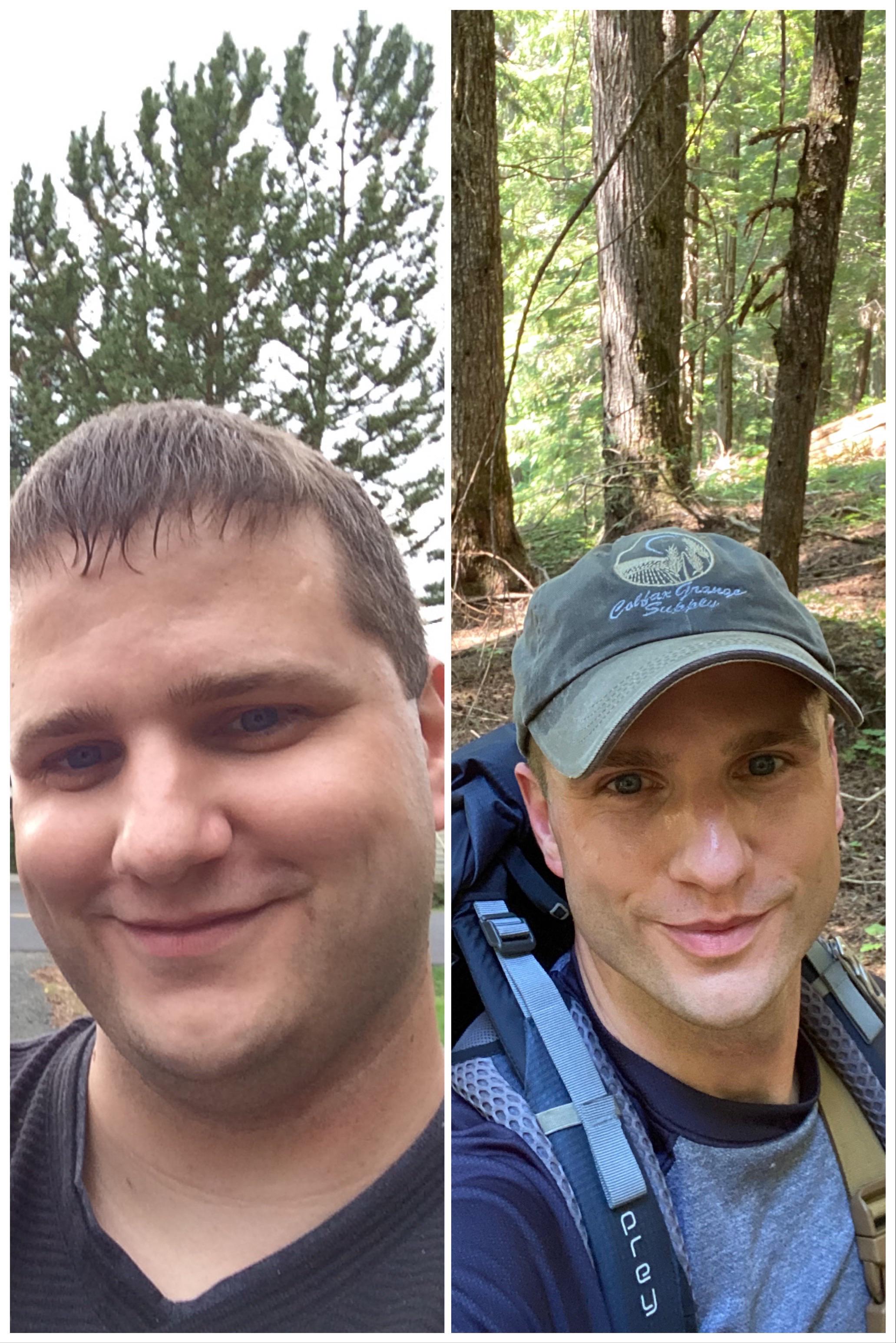 6 foot 2 Male Before and After 111 lbs Weight Loss 296 lbs to 185 lbs