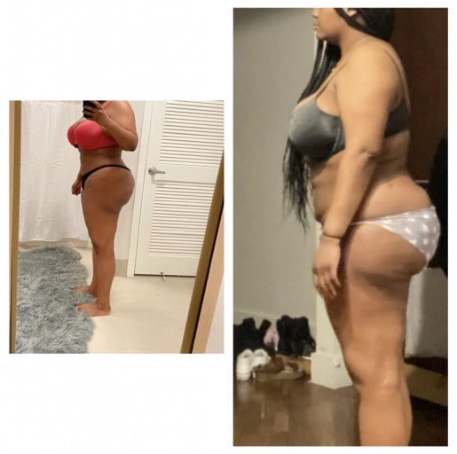 Progress Pics of 11 lbs Weight Loss 5'6 Female 232 lbs to 221 lbs