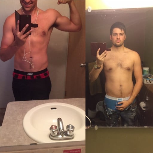 A picture of a 6'2" male showing a weight loss from 203 pounds to 192 pounds. A respectable loss of 11 pounds.