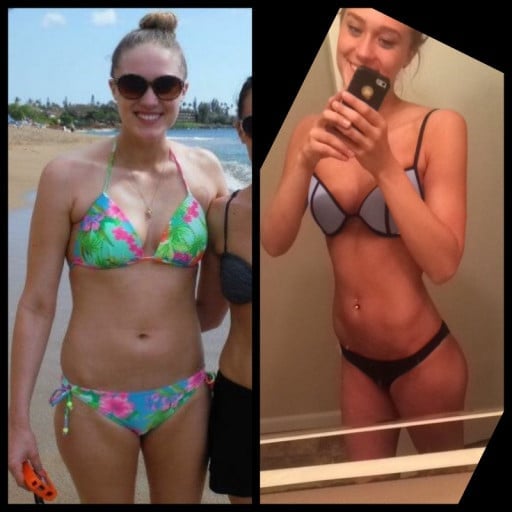 5 foot 11 Female 24 lbs Fat Loss Before and After 173 lbs to 149 lbs
