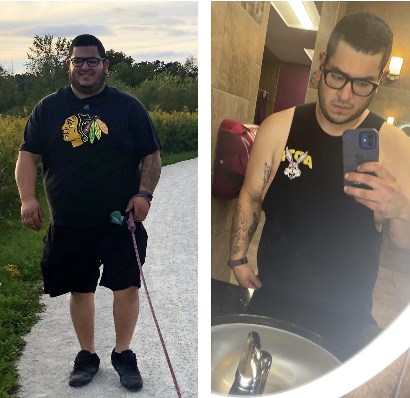 5 foot 9 Male 90 lbs Fat Loss Before and After 310 lbs to 220 lbs