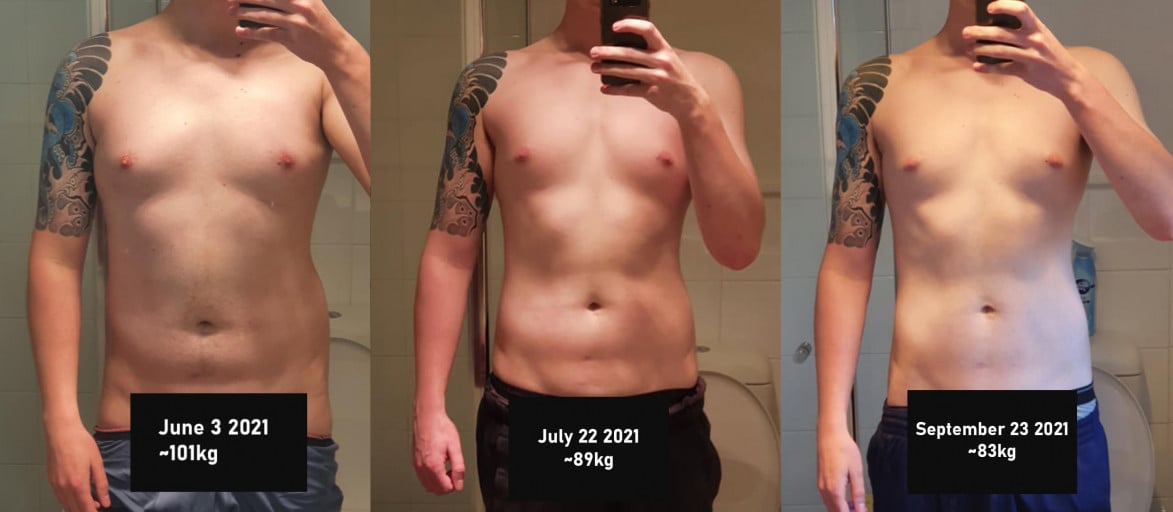 6'4 Male Before and After 40 lbs Weight Loss 222 lbs to 182 lbs