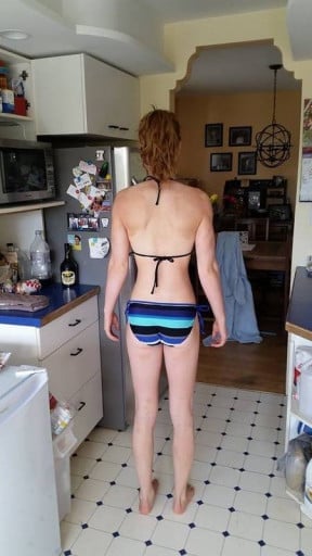 A photo of a 5'9" woman showing a snapshot of 125 pounds at a height of 5'9