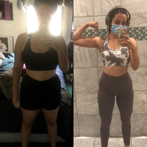 5 foot 1 Female Before and After 38 lbs Weight Loss 165 lbs to 127 lbs
