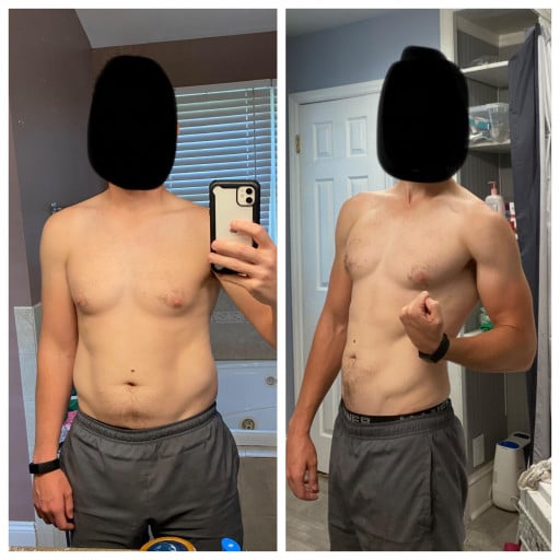 6 foot Male 22 lbs Weight Loss Before and After 192 lbs to 170 lbs