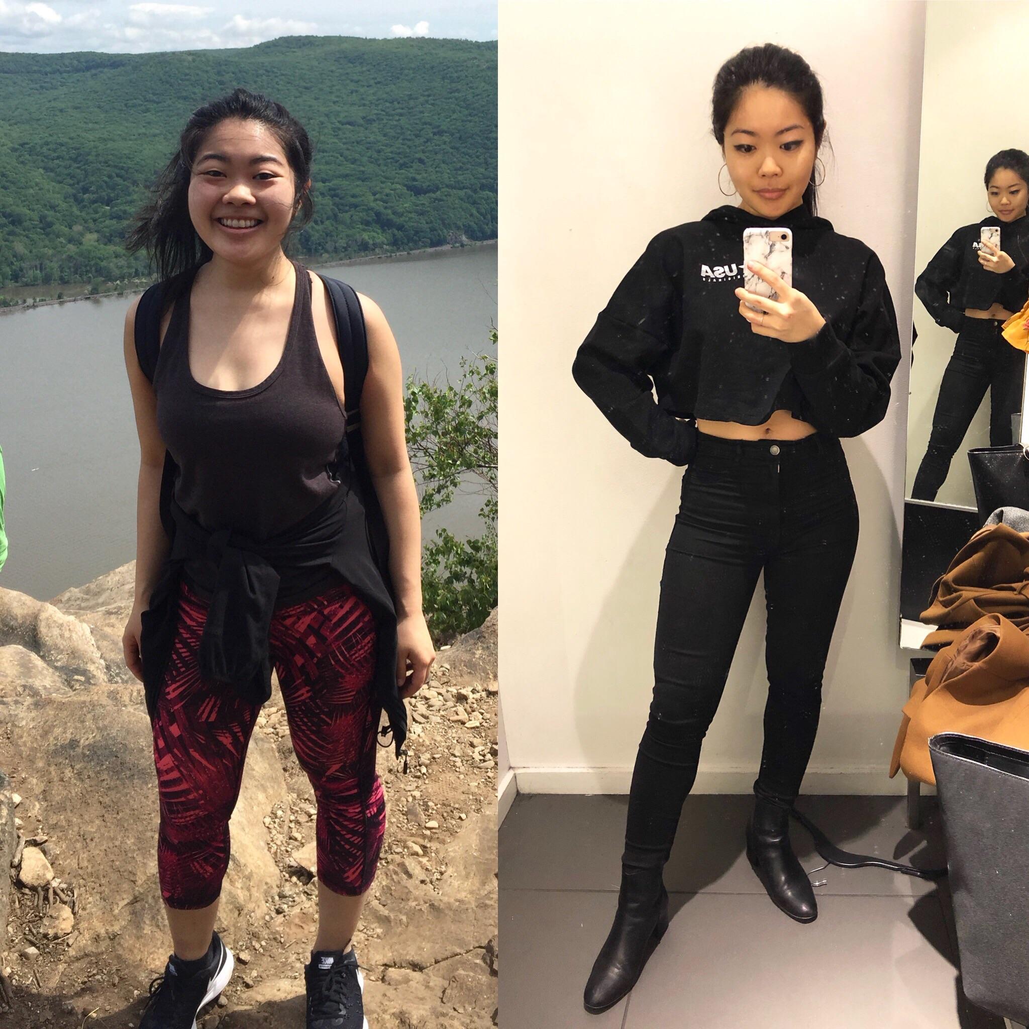 Progress Pics of 17 lbs Fat Loss 5 foot 3 Female 136 lbs to 119 lbs