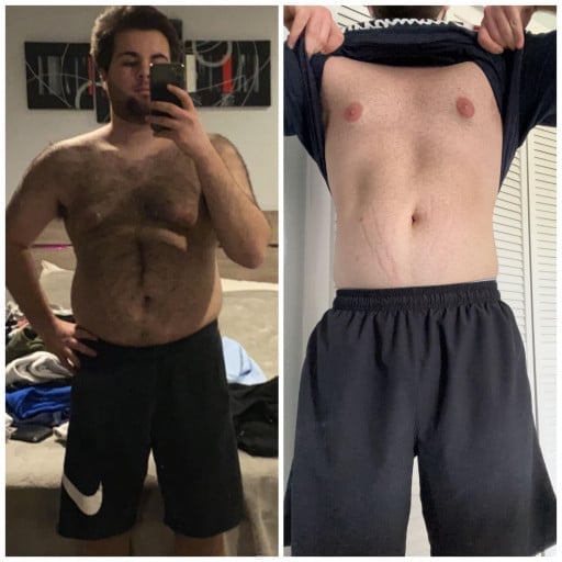 Before and After 39 lbs Weight Loss 5 feet 8 Male 199 lbs to 160 lbs
