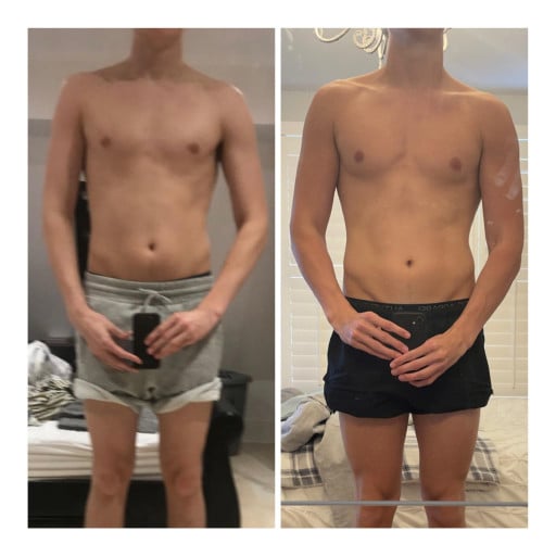 15 lbs Muscle Gain Before and After 6 foot 3 Male 165 lbs to 180 lbs