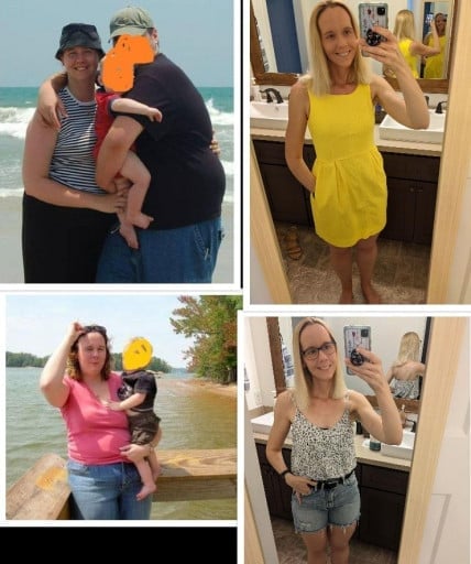 Progress Pics of 90 lbs Fat Loss 5 foot 8 Female 230 lbs to 140 lbs