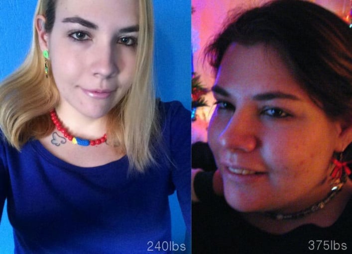 5'7 Female Progress Pics of 135 lbs Weight Loss 375 lbs to 240 lbs