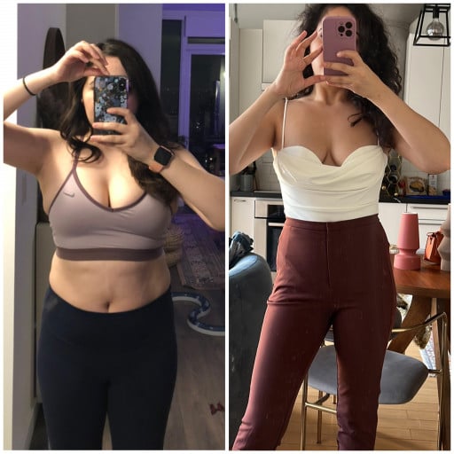 5'4 Female 32 lbs Weight Loss Before and After 155 lbs to 123 lbs