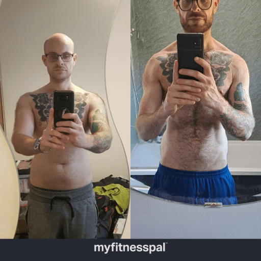 5 feet 10 Male Before and After 14 lbs Fat Loss 168 lbs to 154 lbs