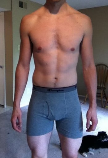 A picture of a 6'3" male showing a snapshot of 183 pounds at a height of 6'3