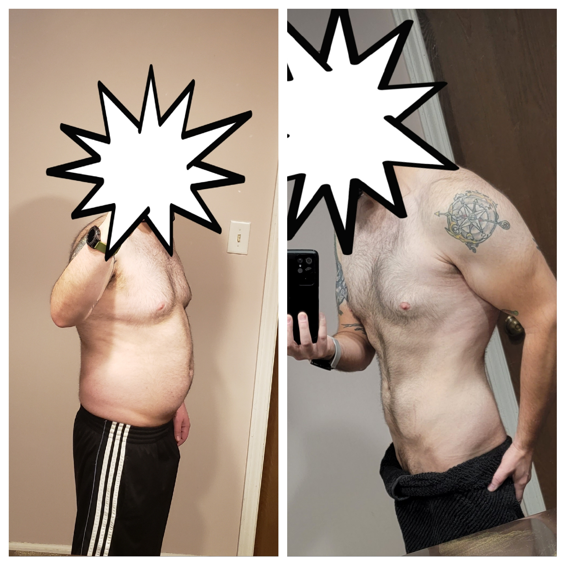 5 foot 7 Male 65 lbs Weight Loss Before and After 207 lbs to 142 lbs
