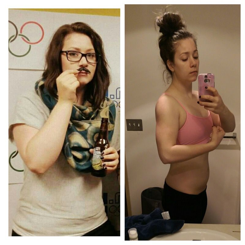 5 foot 10 Female Before and After 27 lbs Fat Loss 215 lbs to 188 lbs