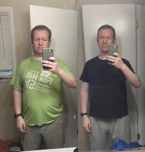 5'11 Male 31 lbs Fat Loss Before and After 232 lbs to 201 lbs