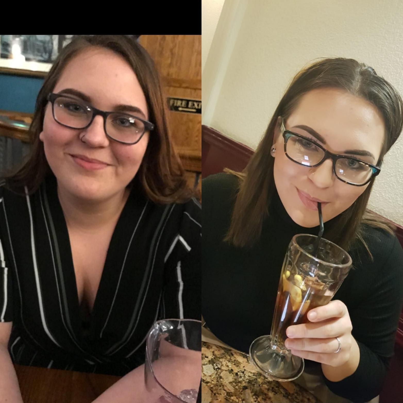 60 lbs Fat Loss Before and After 5 feet 11 Female 260 lbs to 200 lbs