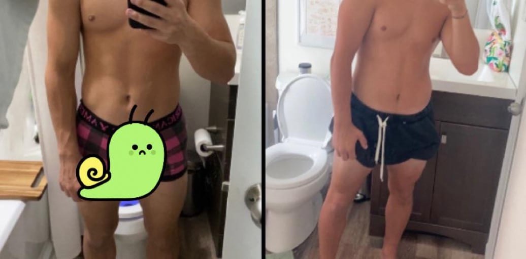 5 feet 7 Male Before and After 8 lbs Weight Loss 143 lbs to 135 lbs