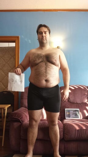 A photo of a 5'11" man showing a snapshot of 276 pounds at a height of 5'11