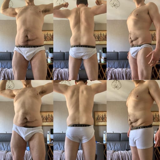 6 feet 4 Male Progress Pics of 78 lbs Fat Loss 302 lbs to 224 lbs