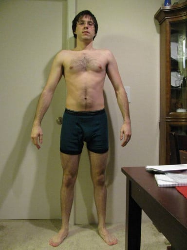 A progress pic of a 5'10" man showing a snapshot of 137 pounds at a height of 5'10