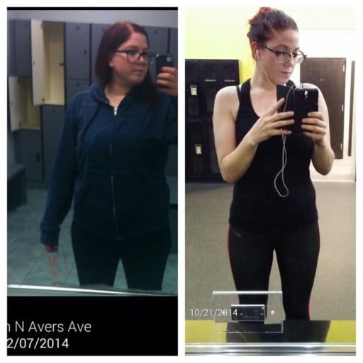 A picture of a 5'9" female showing a weight loss from 226 pounds to 169 pounds. A respectable loss of 57 pounds.