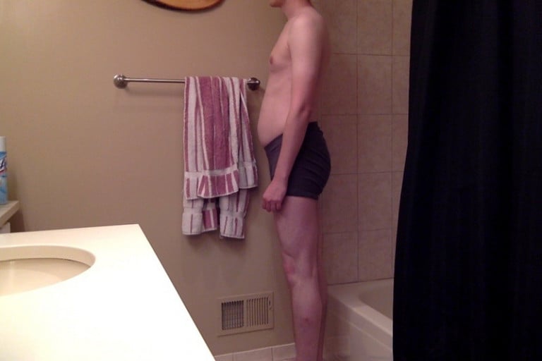 A photo of a 6'4" man showing a snapshot of 183 pounds at a height of 6'4