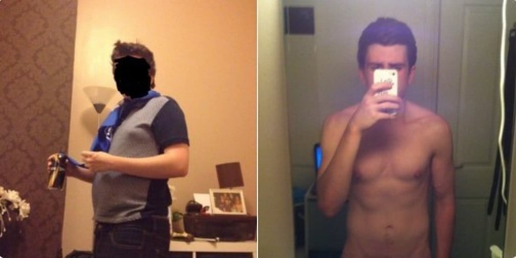 A picture of a 5'9" male showing a weight loss from 183 pounds to 147 pounds. A total loss of 36 pounds.