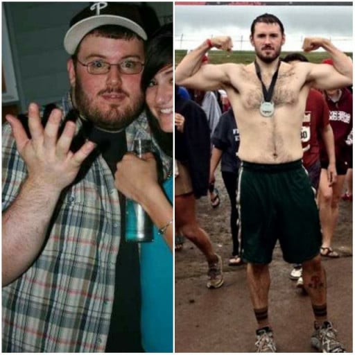A picture of a 5'11" male showing a weight loss from 265 pounds to 199 pounds. A respectable loss of 66 pounds.