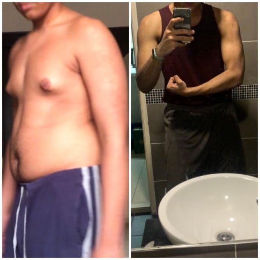 6 foot 1 Male 65 lbs Weight Loss Before and After 275 lbs to 210 lbs