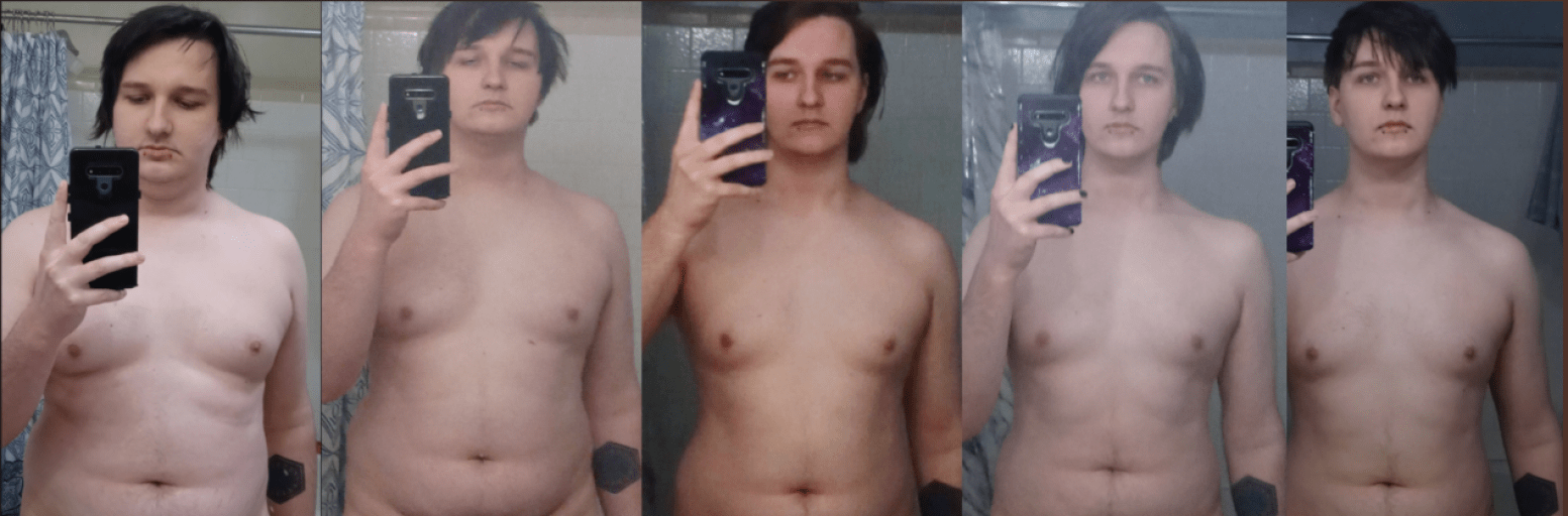 6'3 Male Progress Pics of 50 lbs Fat Loss 260 lbs to 210 lbs