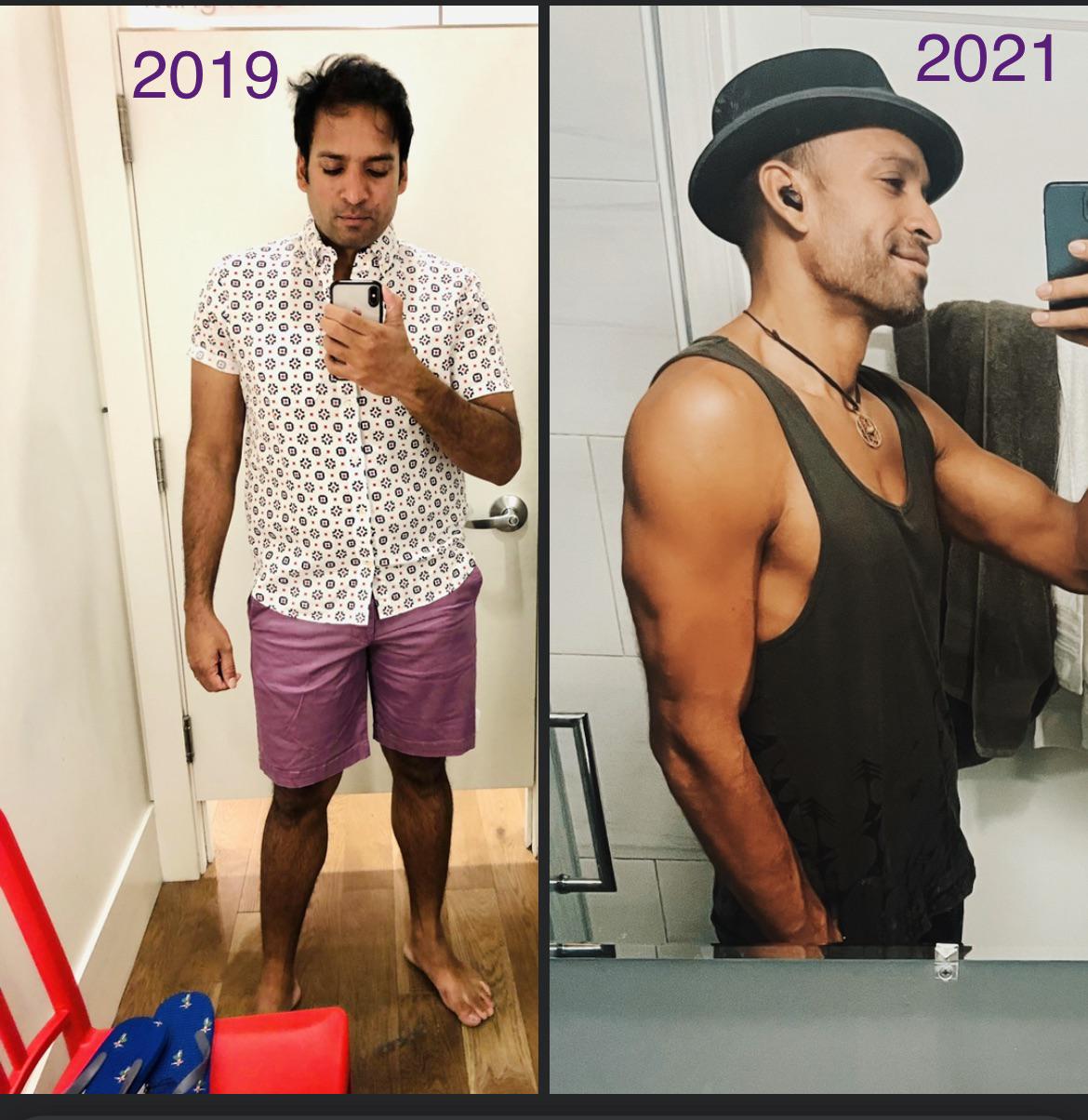 6 foot 1 Male Before and After 53 lbs Fat Loss 217 lbs to 164 lbs