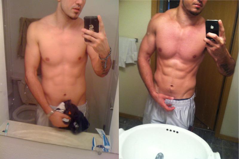 25 lbs Weight Gain Before and After 6 foot Male 150 lbs to 175 lbs