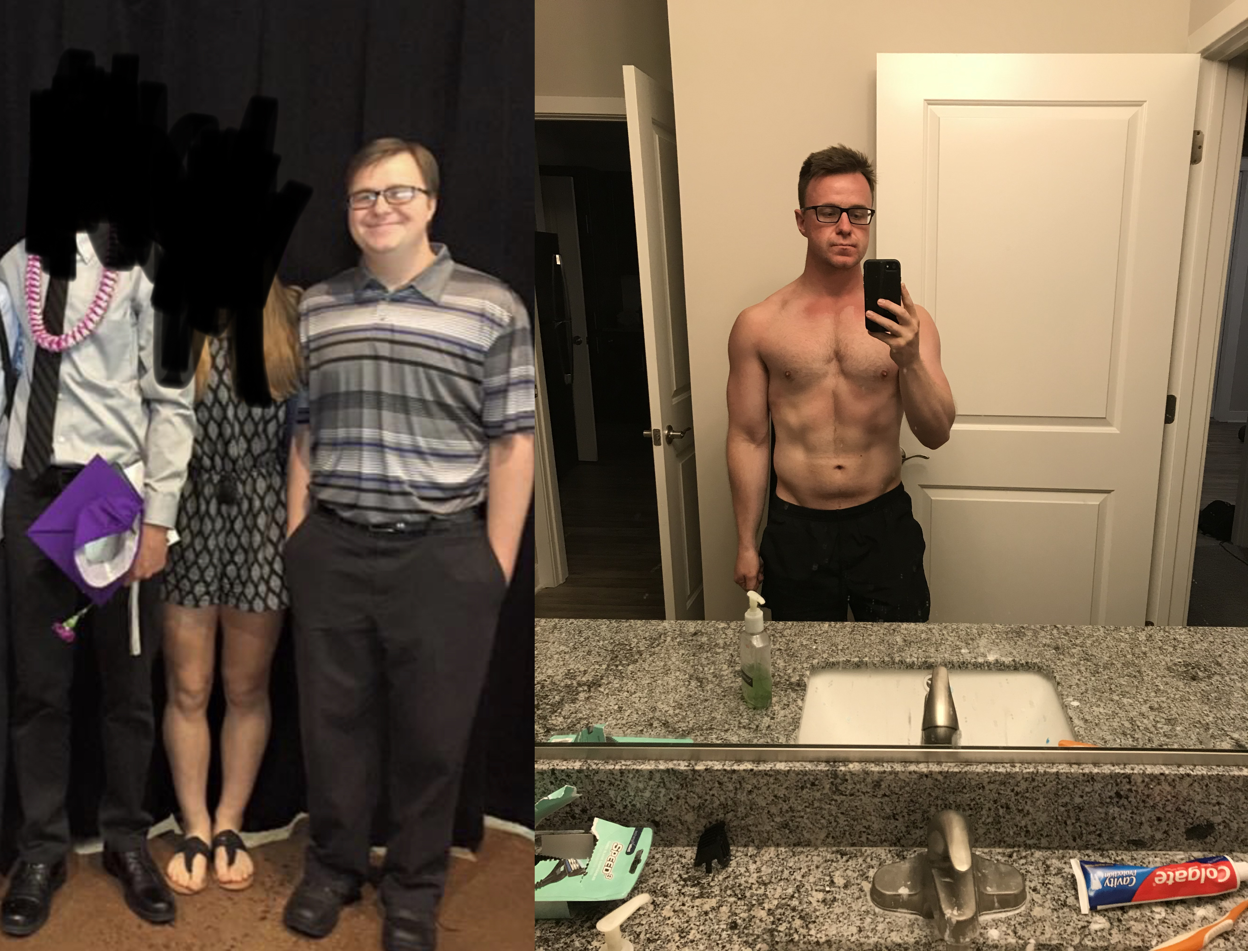 18 lbs Weight Loss Before and After 5 foot 9 Male 201 lbs to 183 lbs