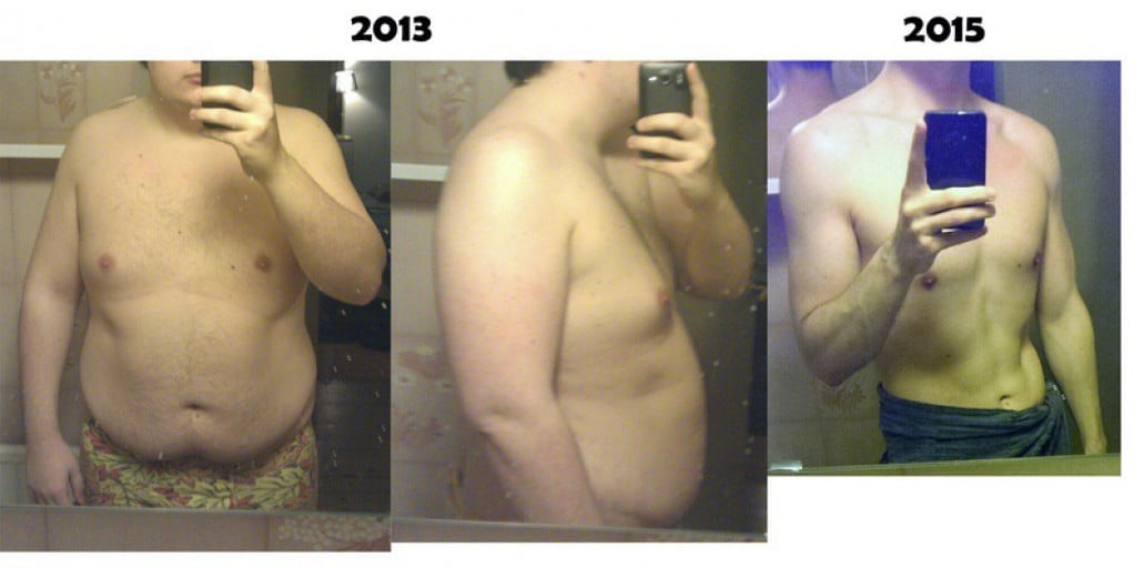 5 feet 8 Male Progress Pics of 90 lbs Fat Loss 255 lbs to 165 lbs
