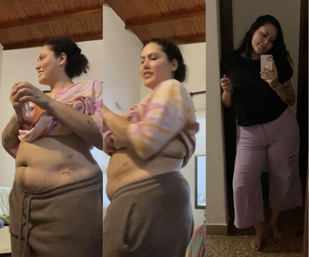 5 foot 6 Female 20 lbs Fat Loss Before and After 210 lbs to 190 lbs