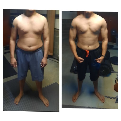 6'1 Male Before and After 45 lbs Weight Loss 240 lbs to 195 lbs