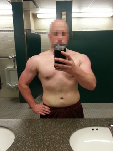 A progress pic of a 5'7" man showing a weight reduction from 200 pounds to 190 pounds. A net loss of 10 pounds.