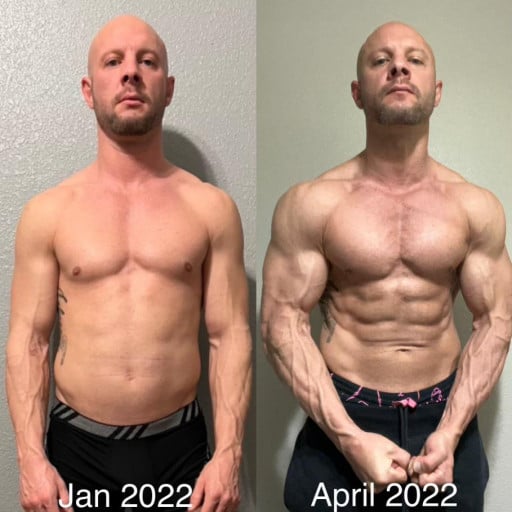 6 foot Male Before and After 20 lbs Muscle Gain 174 lbs to 194 lbs
