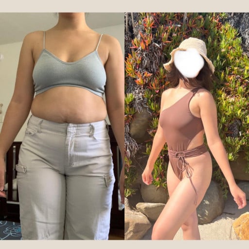 5'2 Female 12 lbs Fat Loss Before and After 132 lbs to 120 lbs