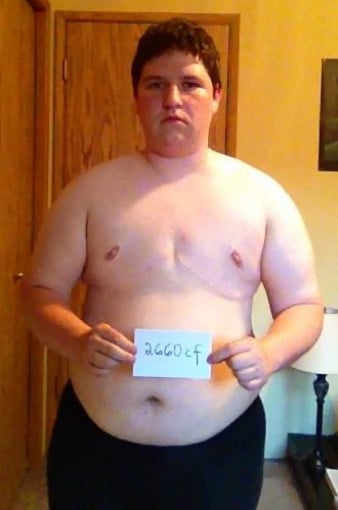 A progress pic of a 5'6" man showing a snapshot of 210 pounds at a height of 5'6