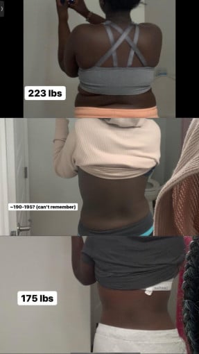 5'9 Female 48 lbs Weight Loss Before and After 223 lbs to 175 lbs