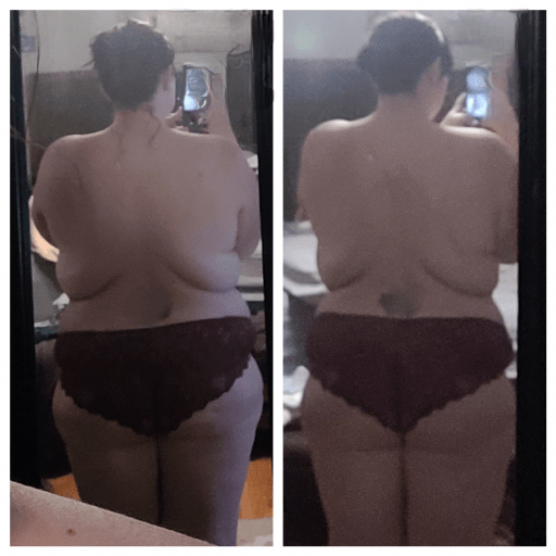 Progress Pics of 40 lbs Fat Loss 5 feet 4 Female 275 lbs to 235 lbs