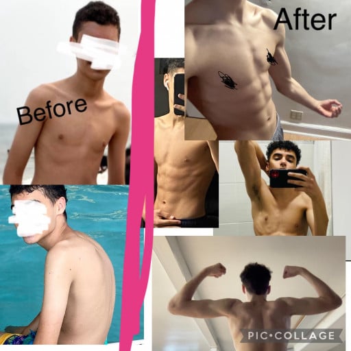 Progress Pics of 13 lbs Muscle Gain 5'10 Male 117 lbs to 130 lbs