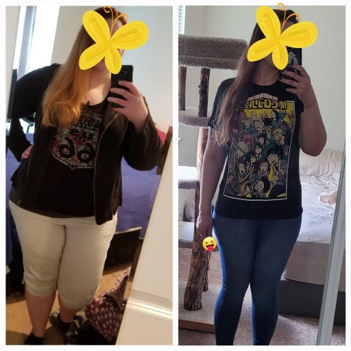 5 feet 8 Female 104 lbs Fat Loss Before and After 296 lbs to 192 lbs