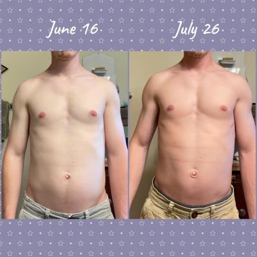 5'6 Male Progress Pics of 5 lbs Muscle Gain 125 lbs to 130 lbs